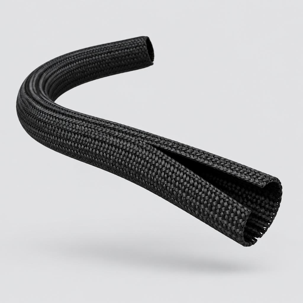 Selbstschließender Kabelschutzschlauch Ø 13 mm × 3 m – Schwarz – Symbolbild